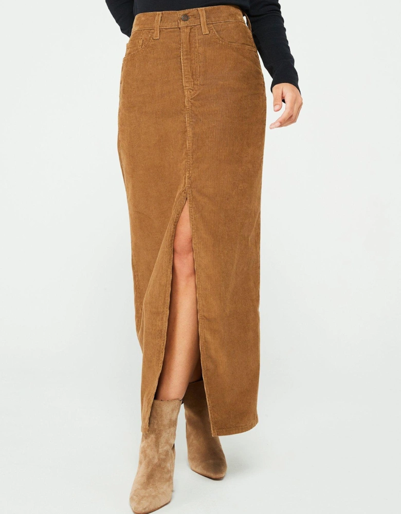 Ankle Column Skirt - Ermine - Brown