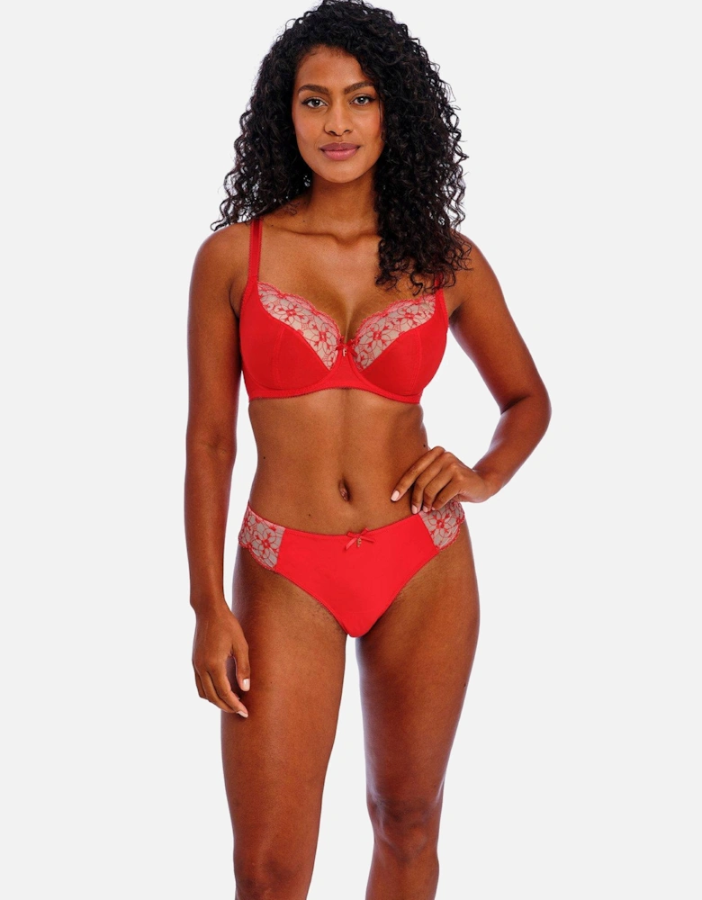 Hallie Underwired Plunge Bra - Red