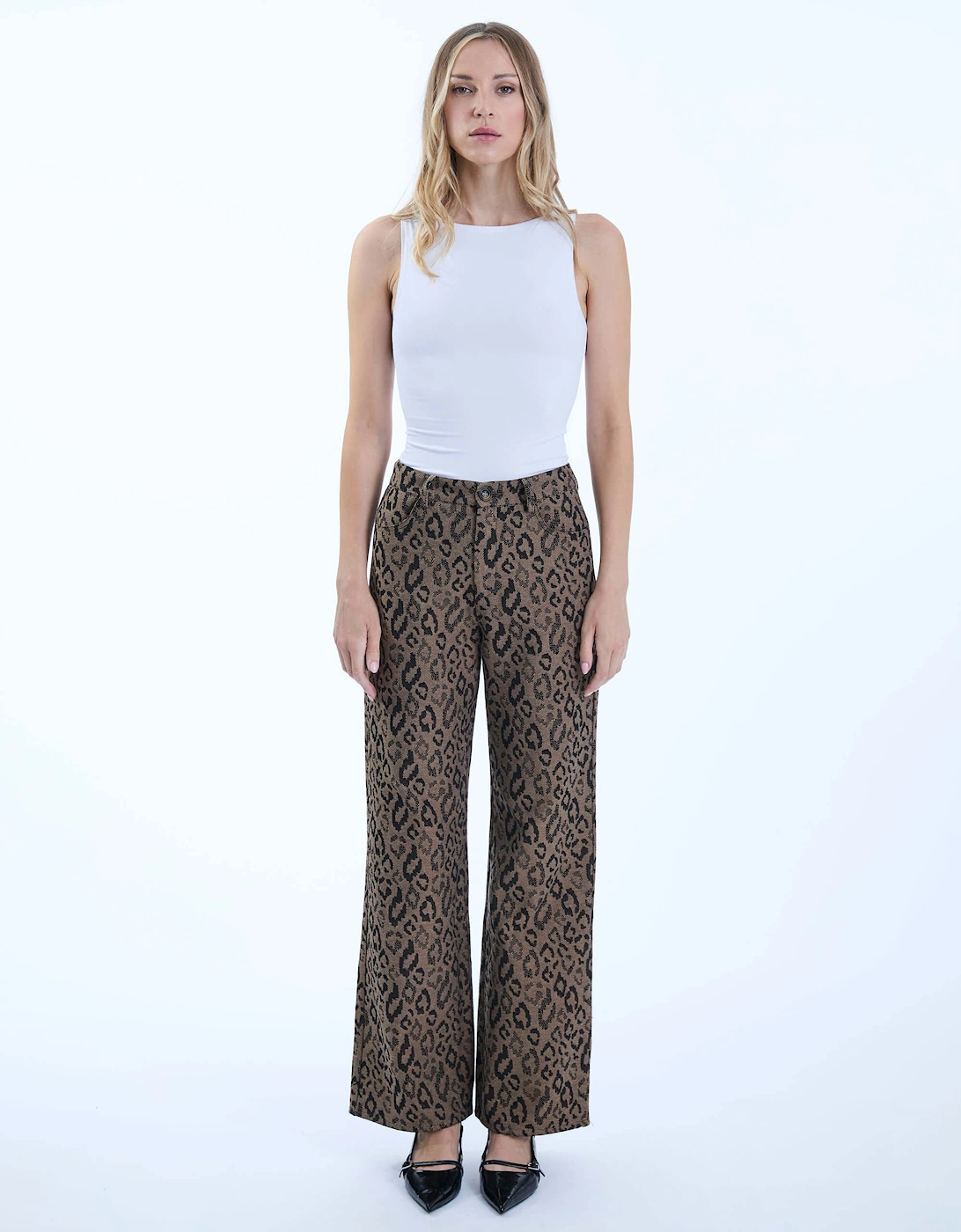 Leopard Print Detail Trousers, 2 of 1