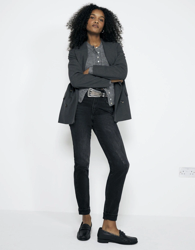 High Rise Sculpting Mom Jeans - Black