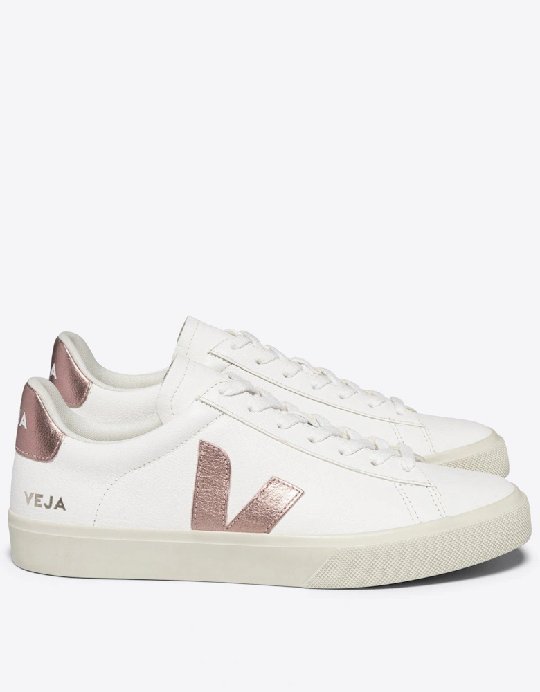 Women's Campo Trainers - Metallic White/Pink