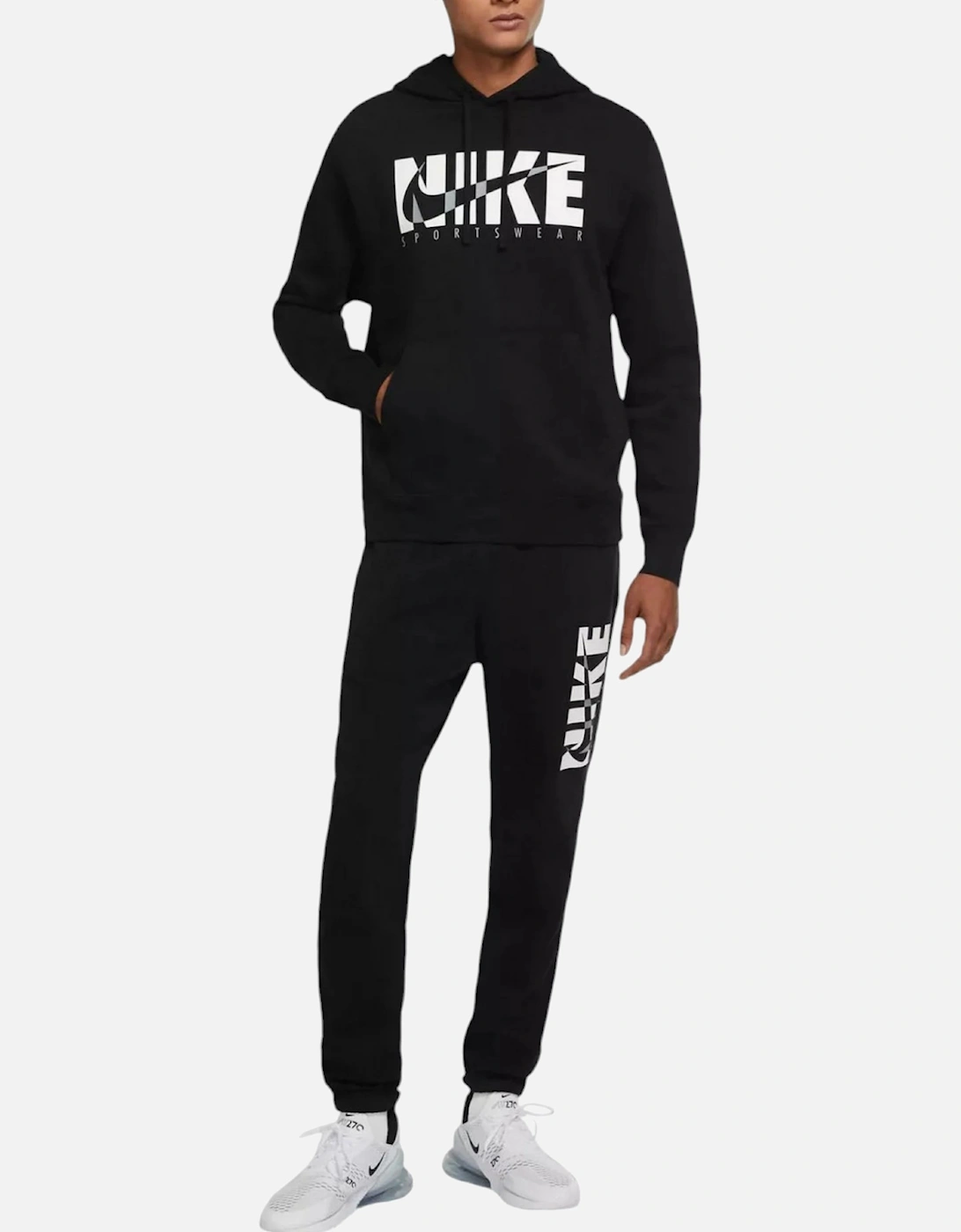 Men's Nike Mens Full Tracksuits Sweat Black Sports Gym Pullover Hoodie Running Jogger - Size: 33/32/32