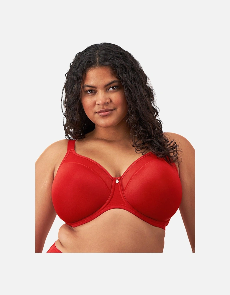 Smooth Underwired Moulded Non Padded Bra - Red