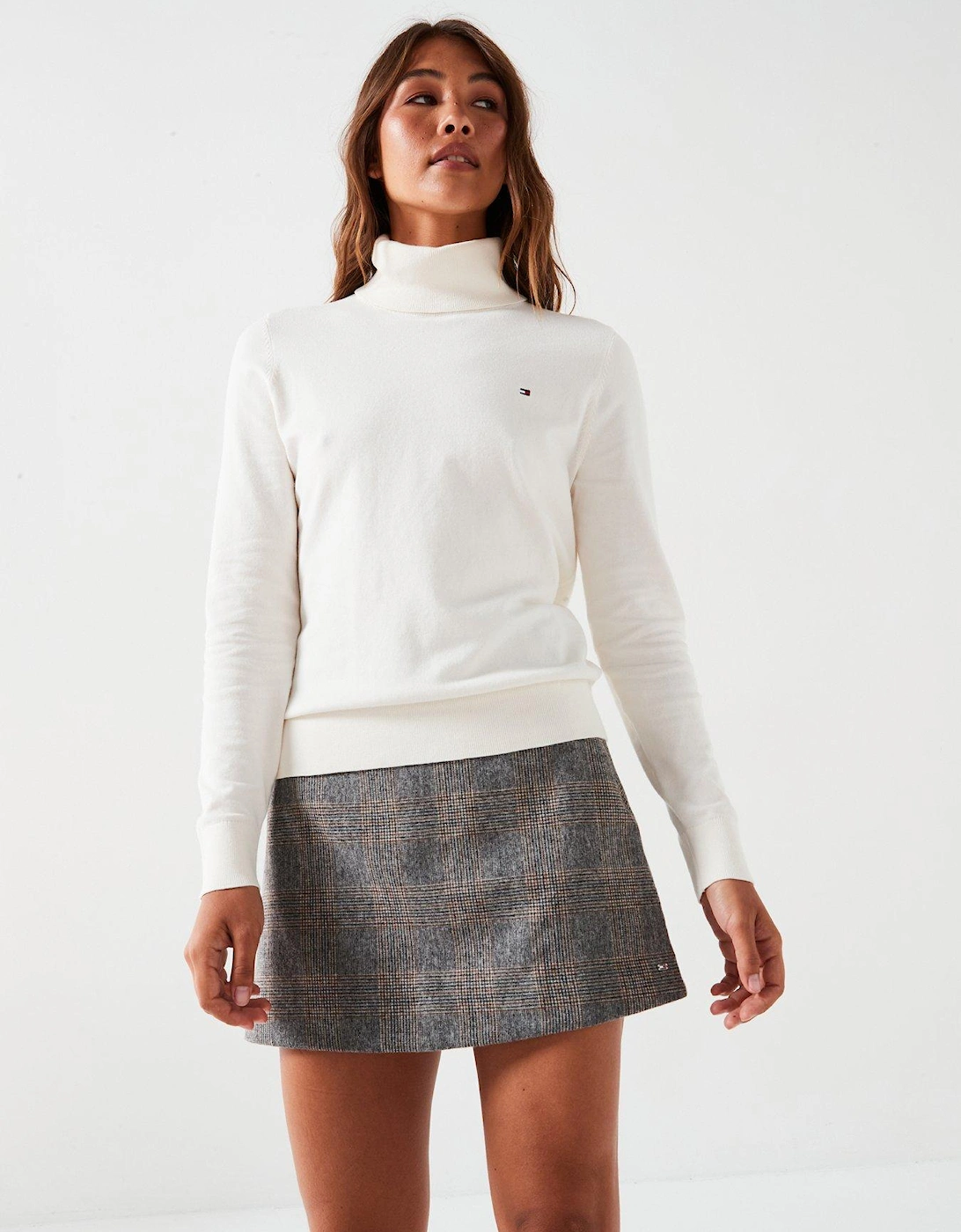 Jersey Roll Neck Top - White, 6 of 5