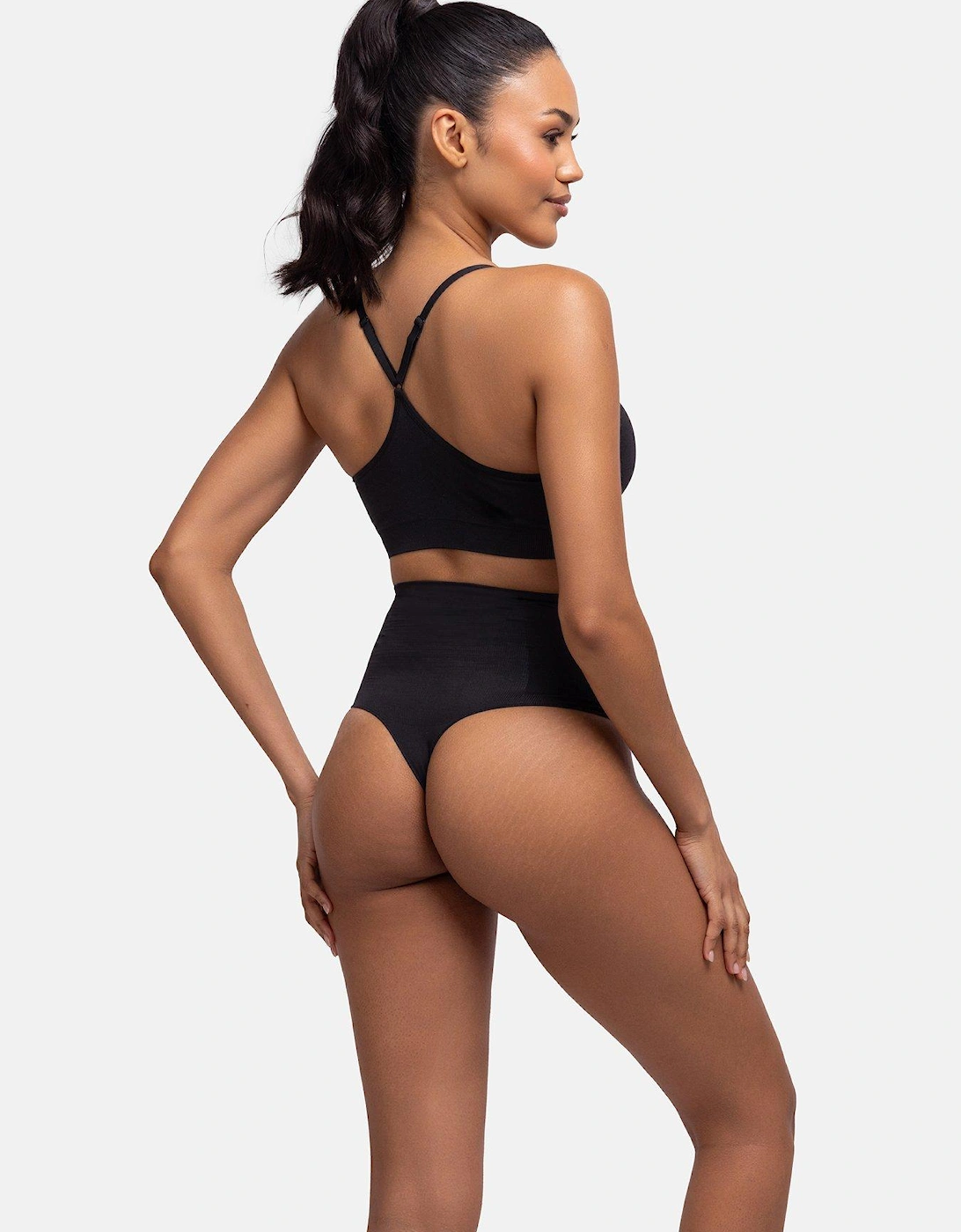 Absolute Sculpt Mid Waist Thong - Black