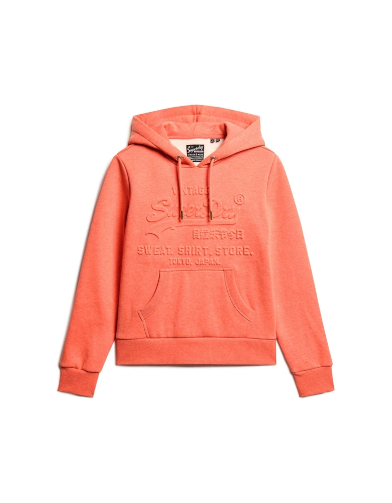 Embossed Vintage Logo Graphic Hoodie - Pink