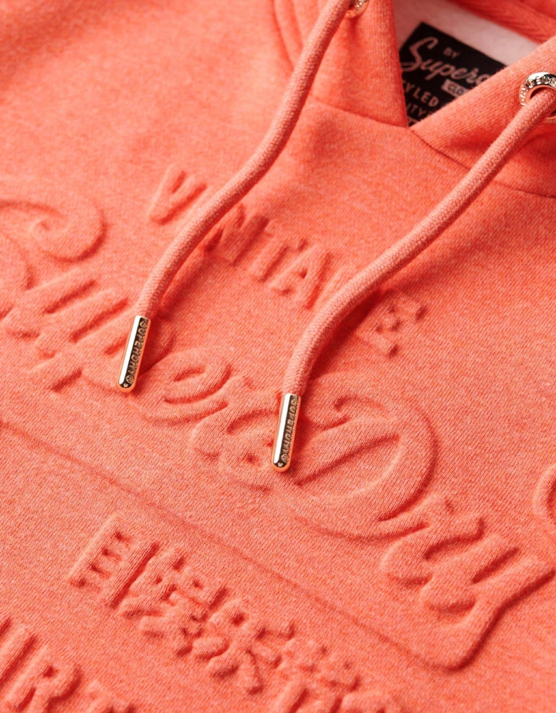 Embossed Vintage Logo Graphic Hoodie - Pink