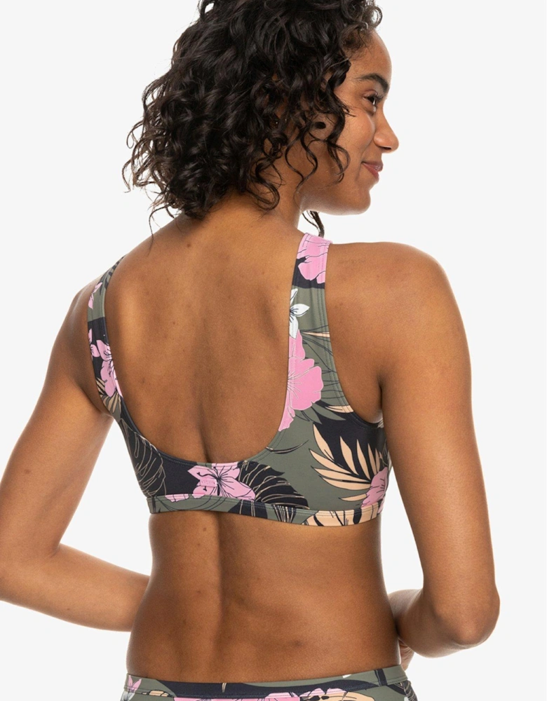 Women's Pro The Pop Up Crop Top Bikini Top - Black Print