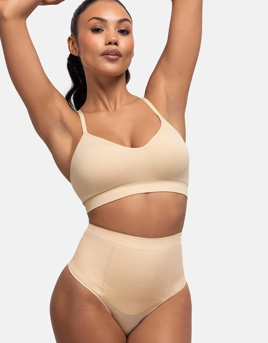 Absolute Sculpt Mid Waist Thong - Beige