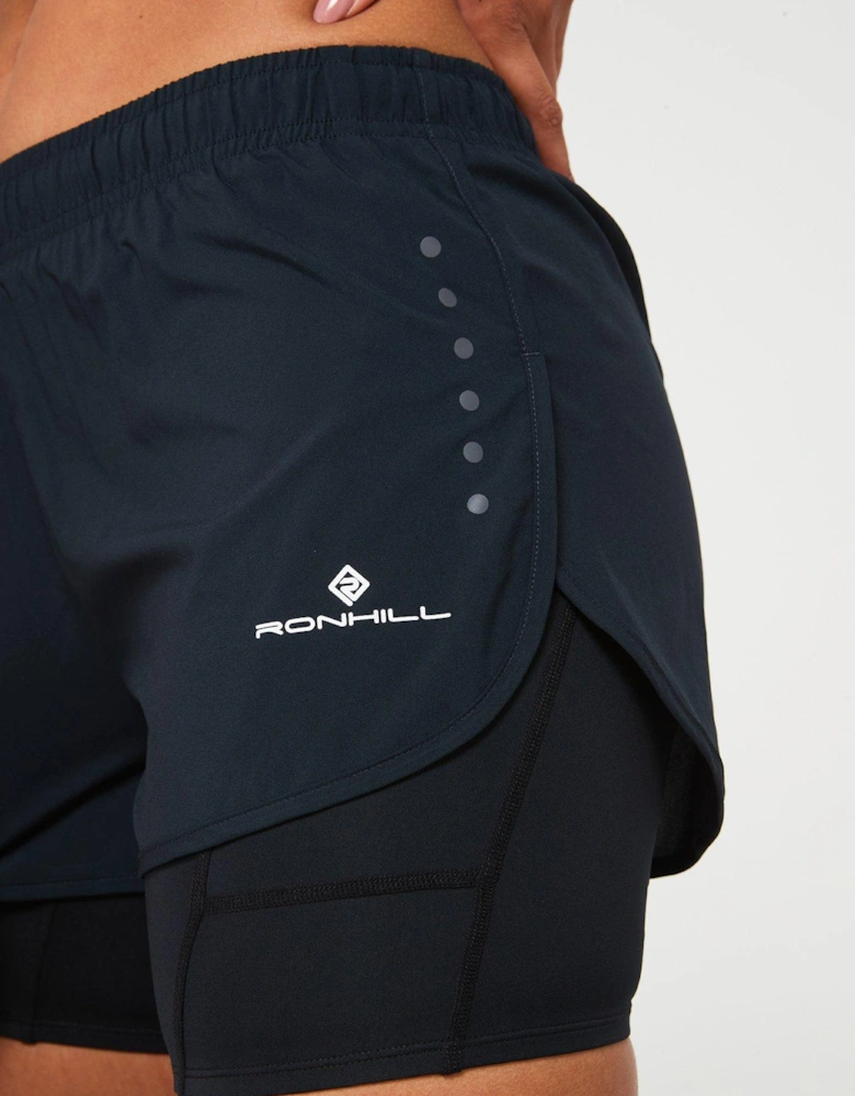 Womens Core Twin Running Short -black