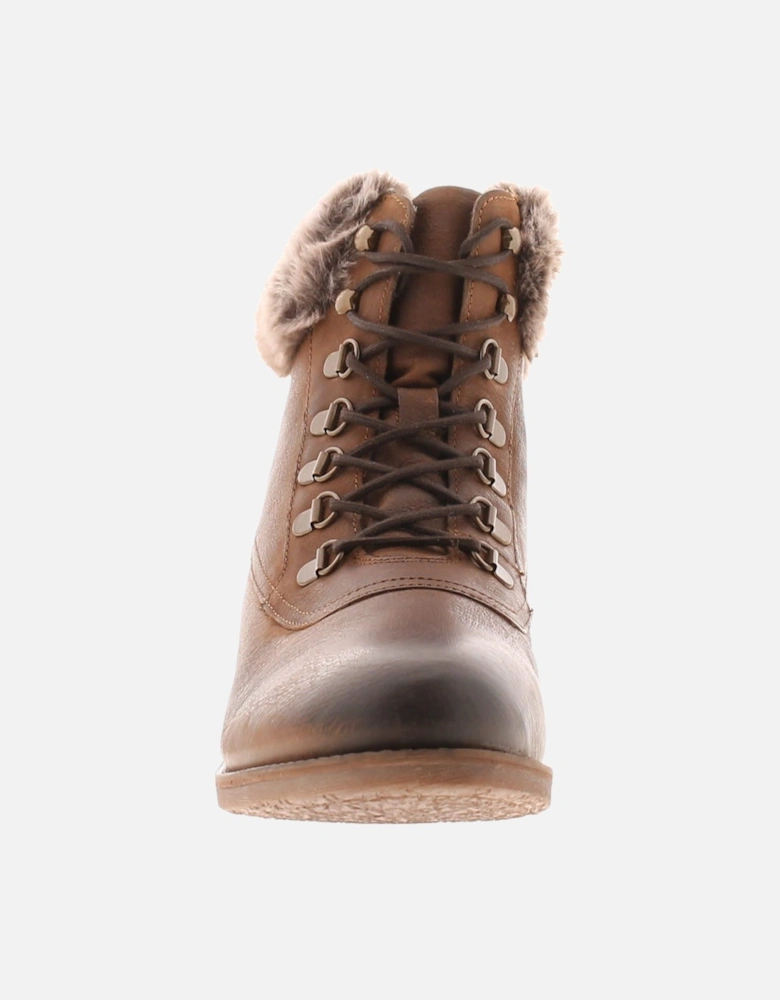 Womens Boots Ankle  Effie Leather Zip brown UK Size