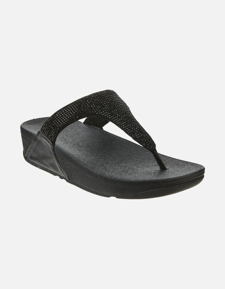 Lulu Crystal Toe-Post in All black