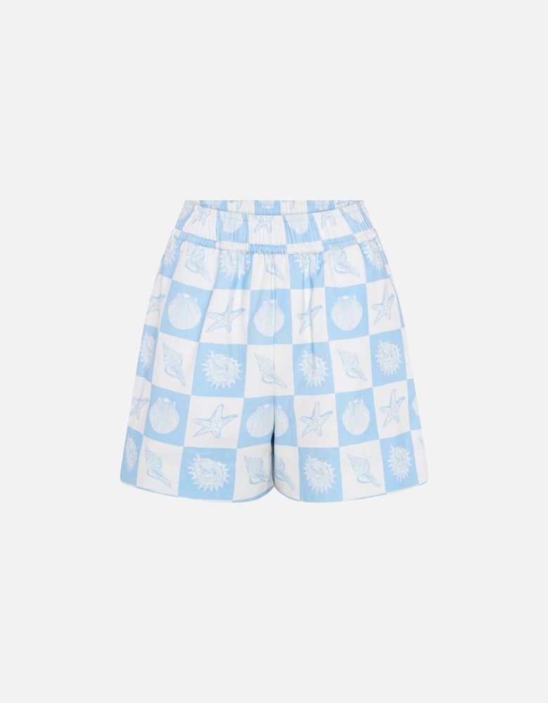 Canaria Short in Shell Checkerboard Print