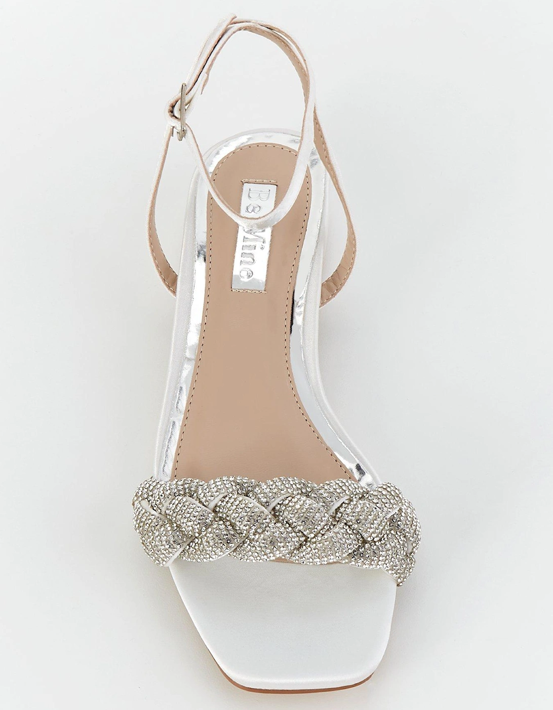 Be Mine Morgan Embellished Strap Flat Sandal - Ivory Satin