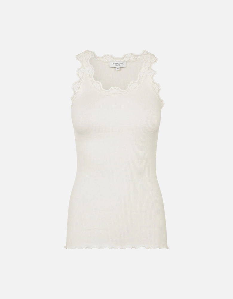 Silk and lace camisole in white