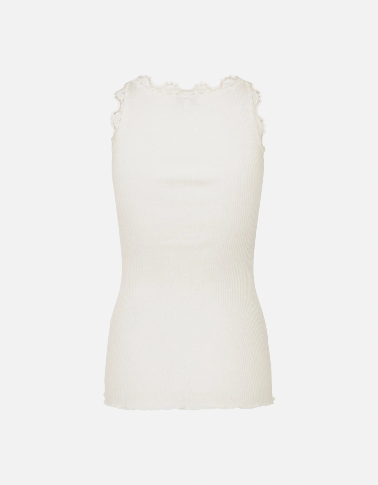 Silk and lace camisole in white