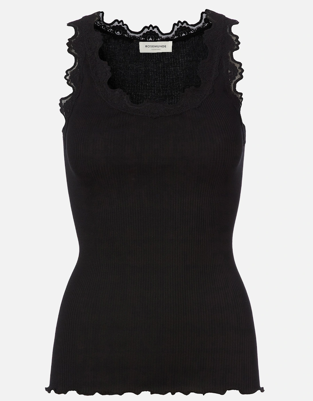 Silk and lace camisole in black, 3 of 2