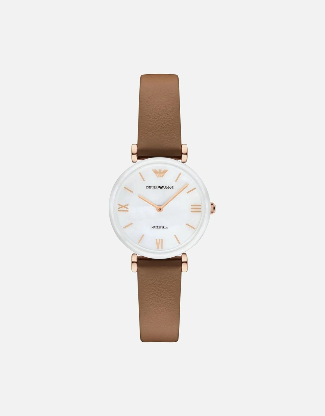 Women's Emporio Armani AR11040 Mother of pearl Dial Ladies Watch - White