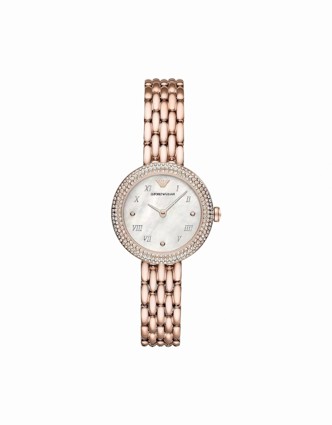 Women's Emporio Armani AR11355 Rose Gold-Tone Ladies Watch - Silver