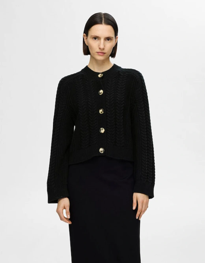 Femme Birte Cable Knit Cardigan Black