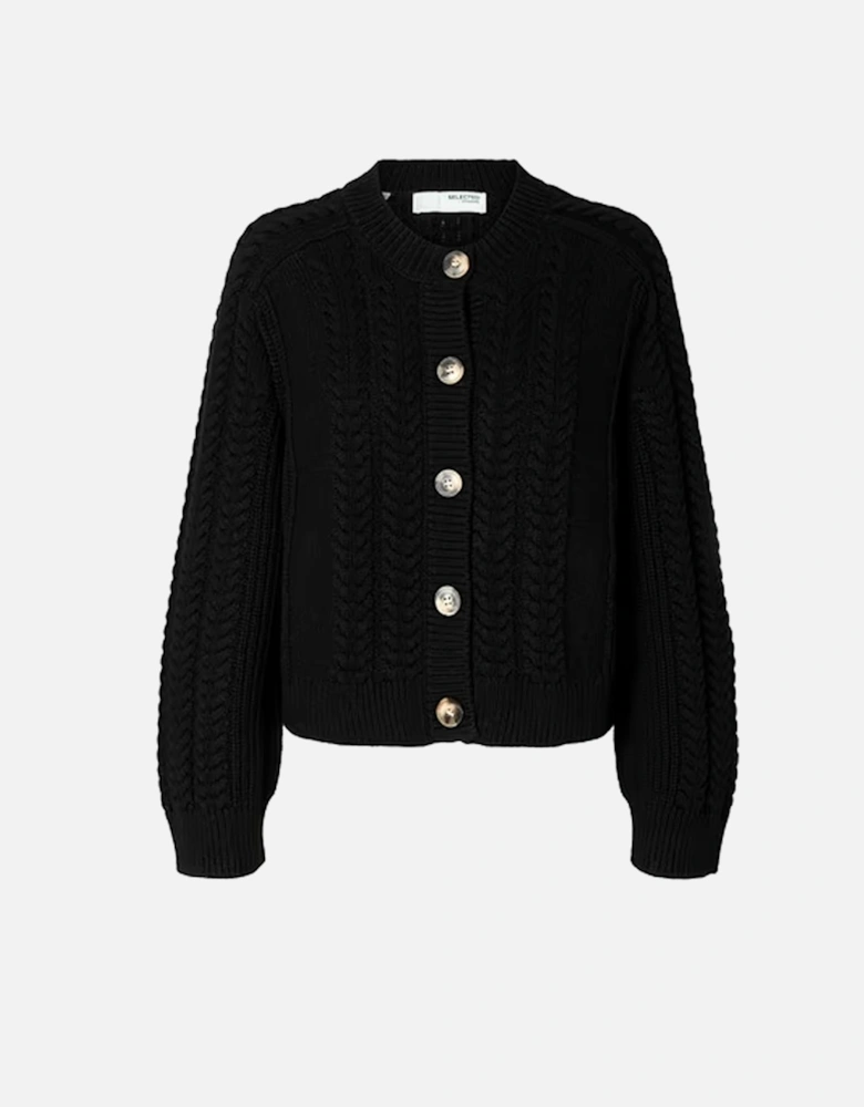 Femme Birte Cable Knit Cardigan Black