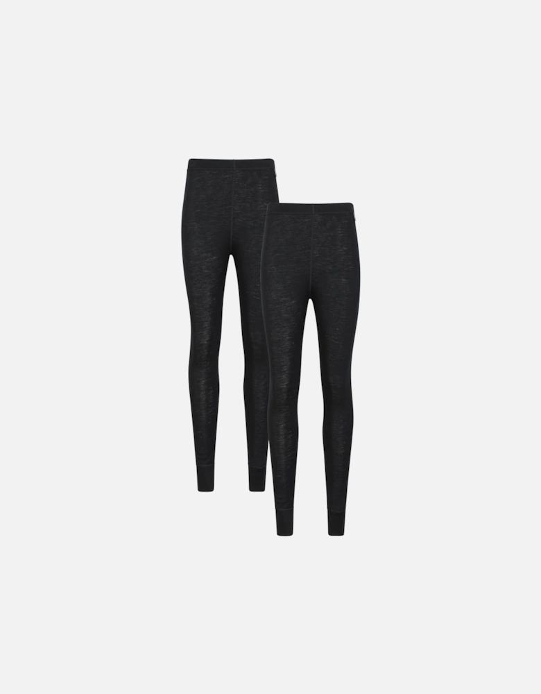 Womens/Ladies Merino Wool Base Layer Bottoms (Pack of 2)