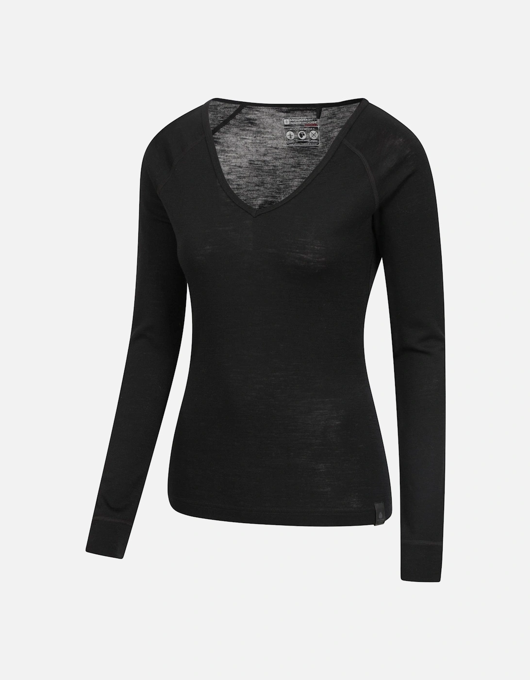 Womens/Ladies Merino Wool V Neck Top