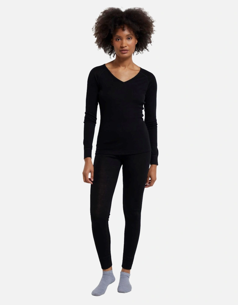 Womens/Ladies Merino Wool V Neck Top