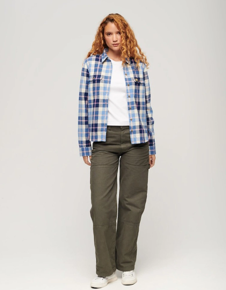 Women's Lumberjack Check Flannel Shirt Classic Blue Check