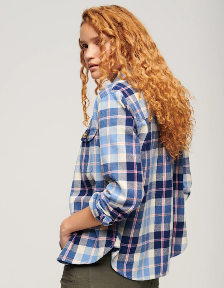 Women's Lumberjack Check Flannel Shirt Classic Blue Check