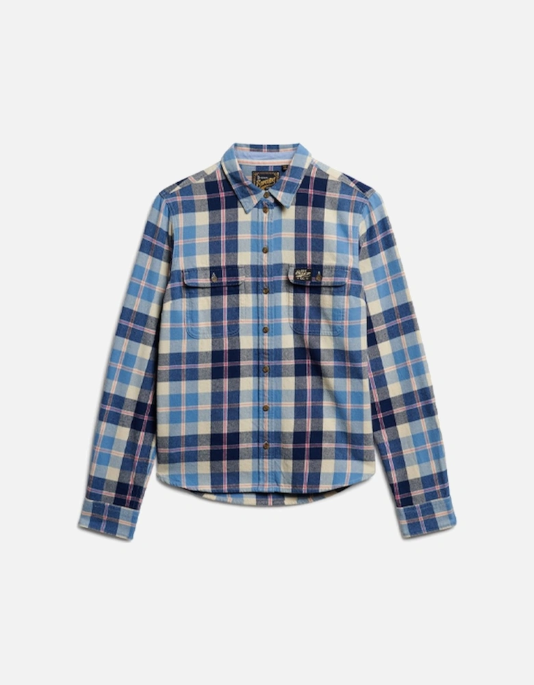 Women's Lumberjack Check Flannel Shirt Classic Blue Check