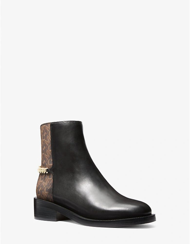 Carlisle Leather and Empire Monogram Ankle Boot