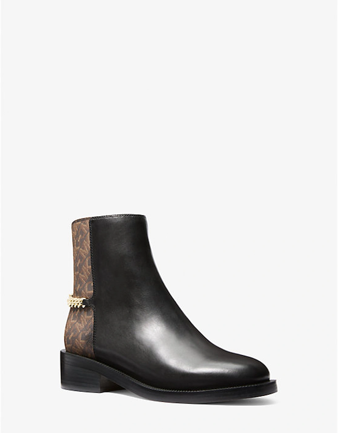 Carlisle Leather and Empire Monogram Ankle Boot, 5 of 4