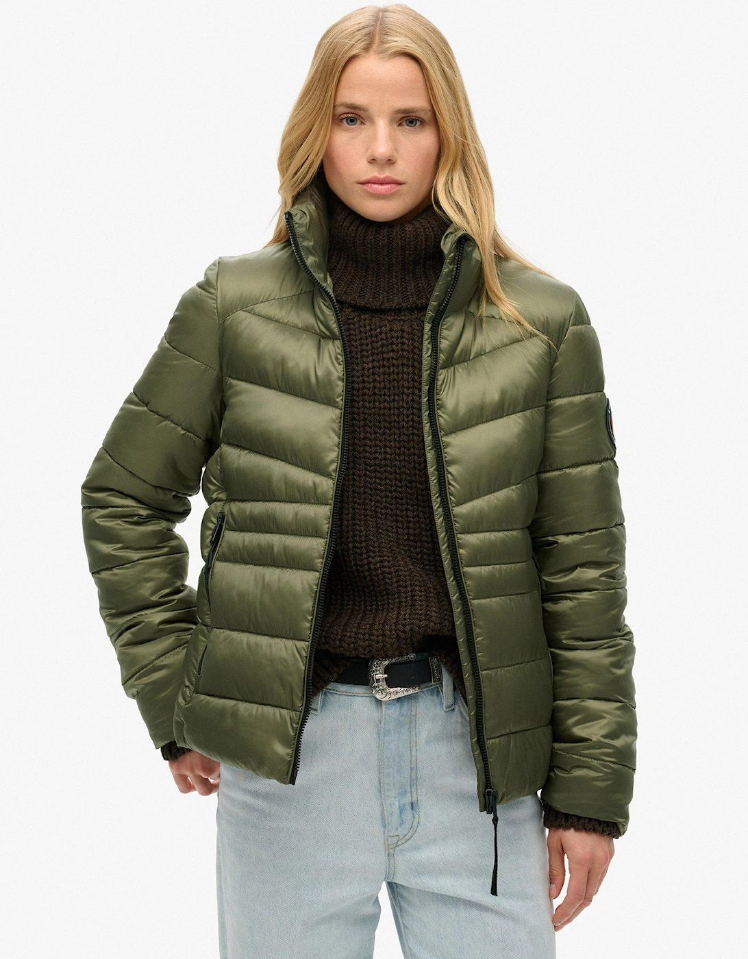 Fuji Quilted Padded Jacket - Green, 2 of 1