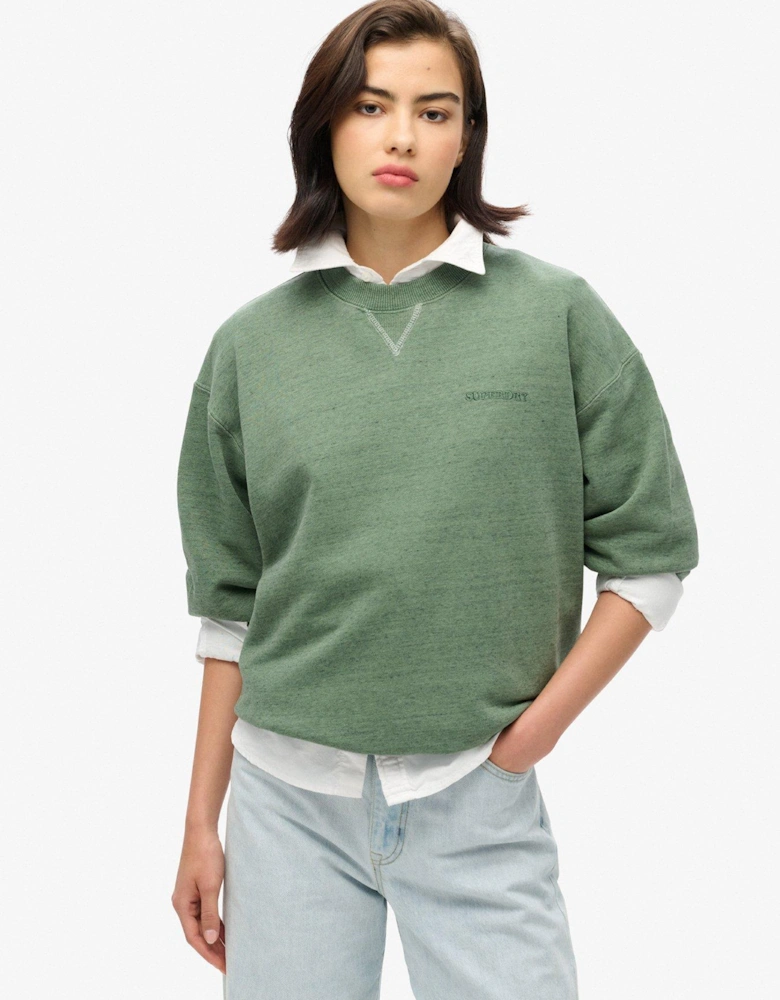 Essential Logo Overdyed Sweatshirt - Green