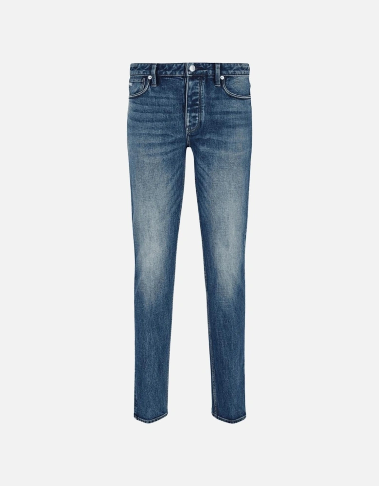 J75 Straight Leg Washed Blue Denim Jeans