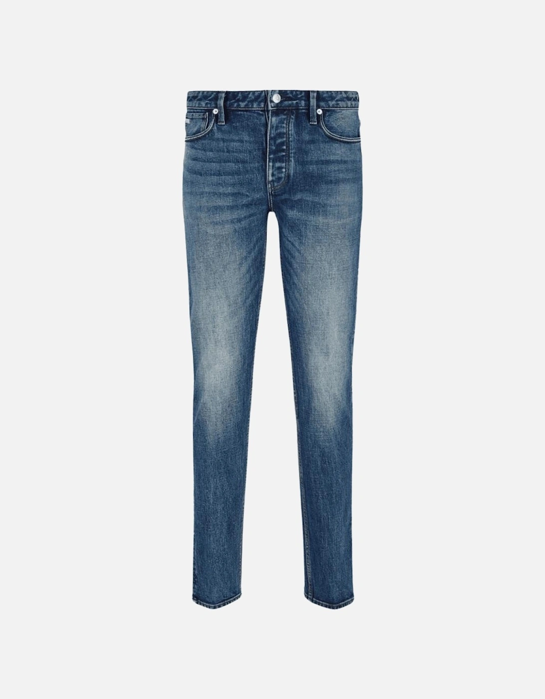 J75 Straight Leg Washed Blue Denim Jeans, 4 of 3