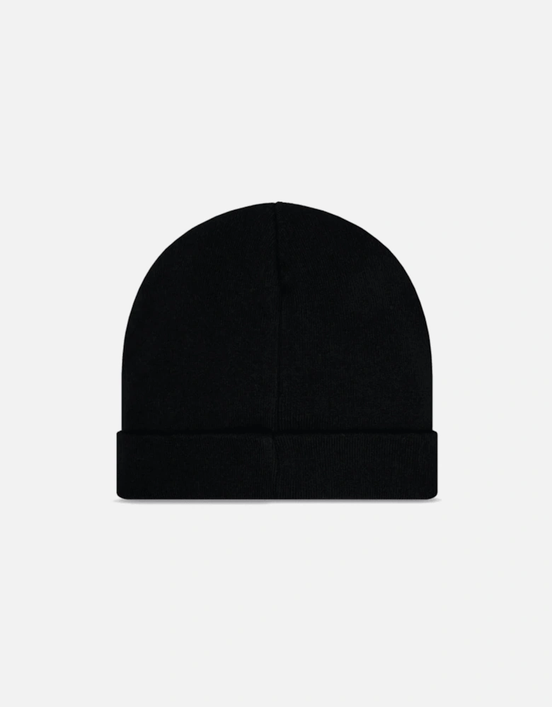 Patch Logo Black Beanie Hat