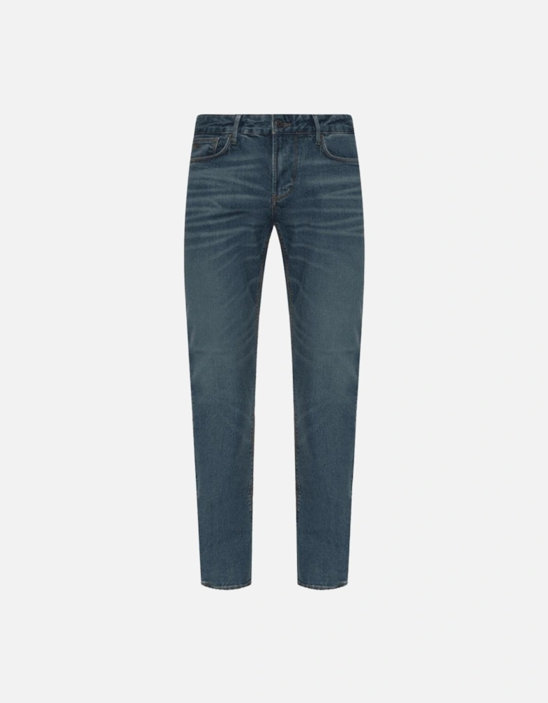 J06 Slim Fit Washed Dark Blue Denim Jeans