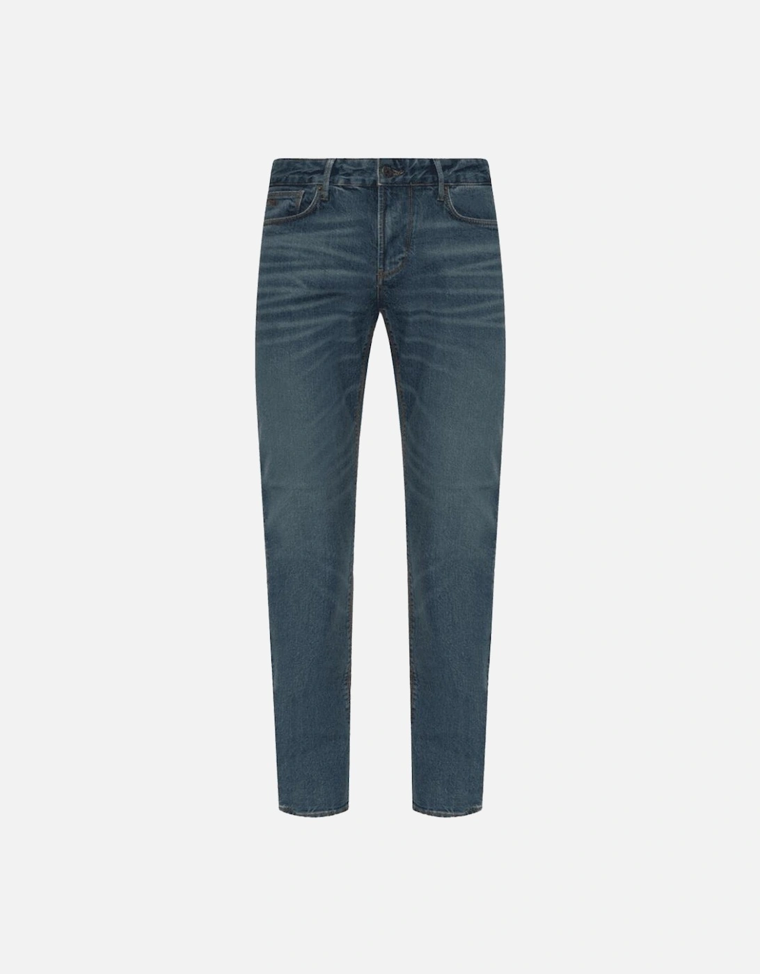 J06 Slim Fit Washed Dark Blue Denim Jeans, 5 of 4