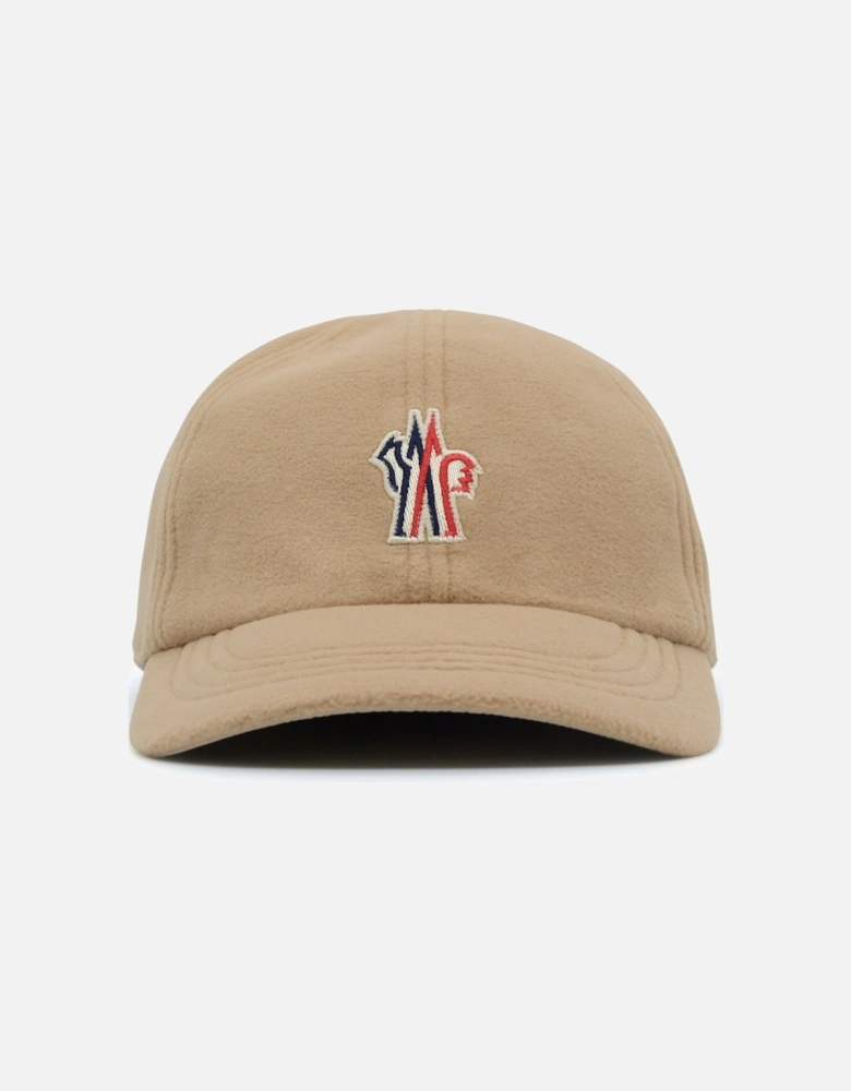 Branded Cotton Baseball Cap Beige