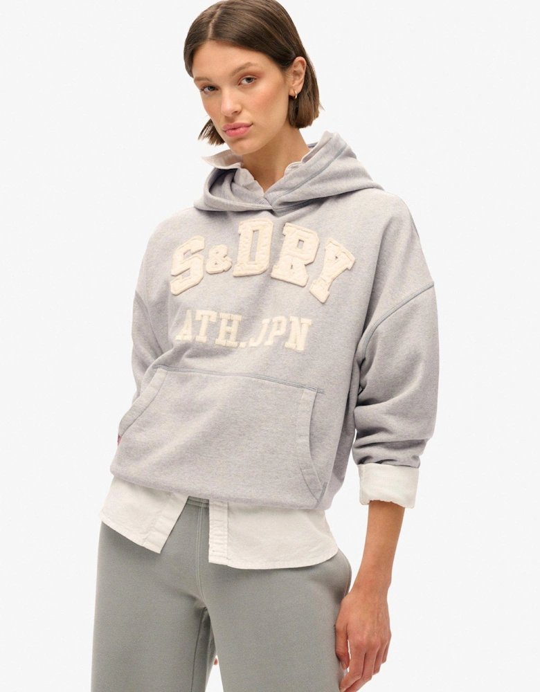 Athletic Essentials Applique Oversized Hoodie - Grey