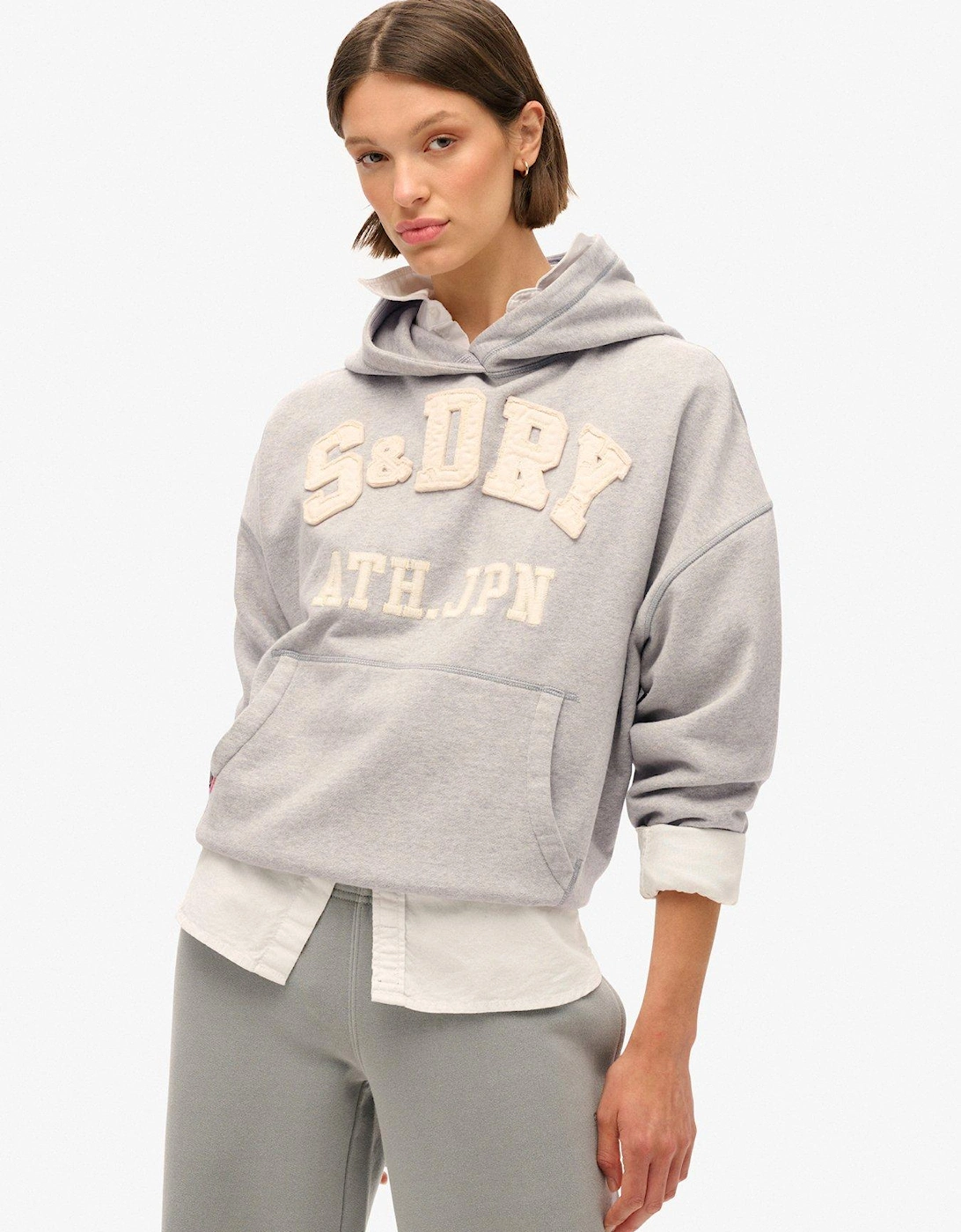 Athletic Essentials Applique Oversized Hoodie - Grey, 2 of 1