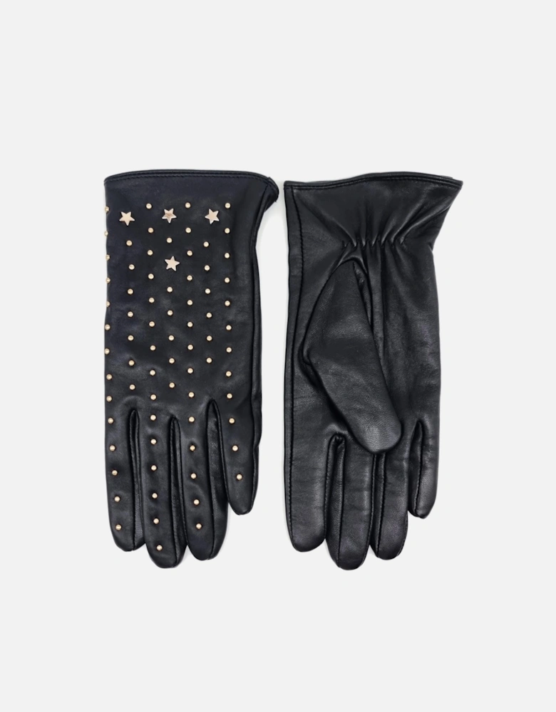 TISHAN STUDDED GLOVES in BLACK