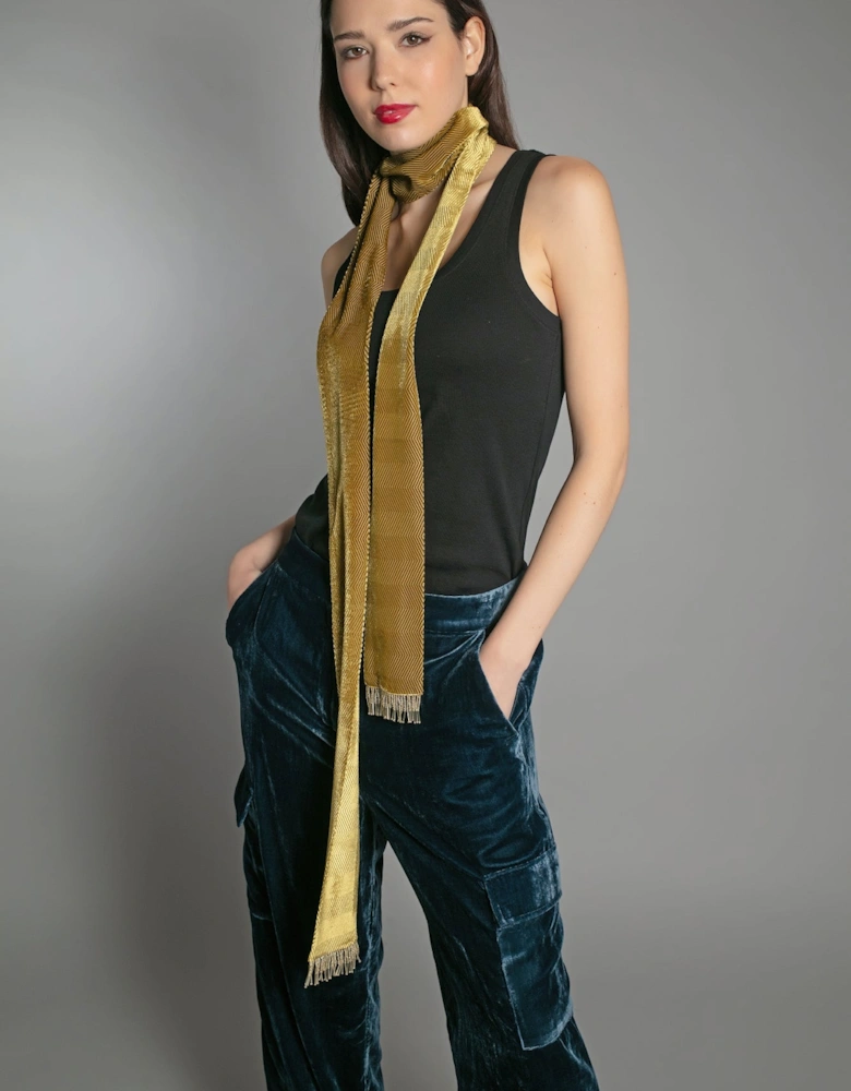 ALLEGRA VELVET SCARF OCHRE