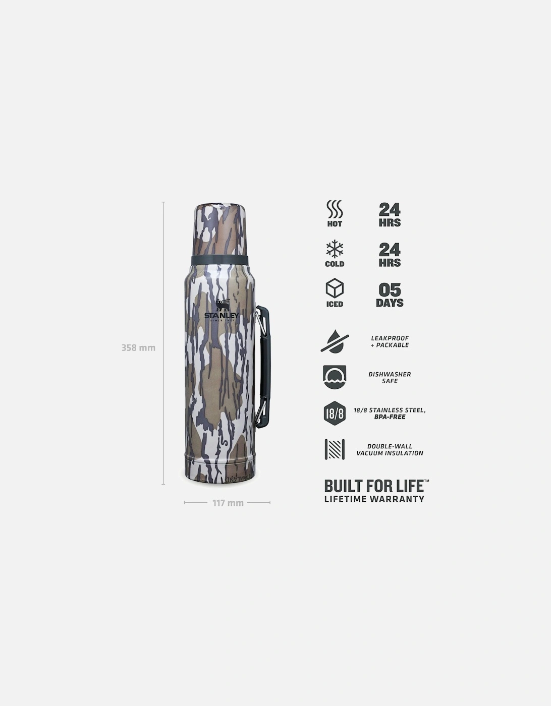 1L Classic Legendary Thermal Cold Water Bottle