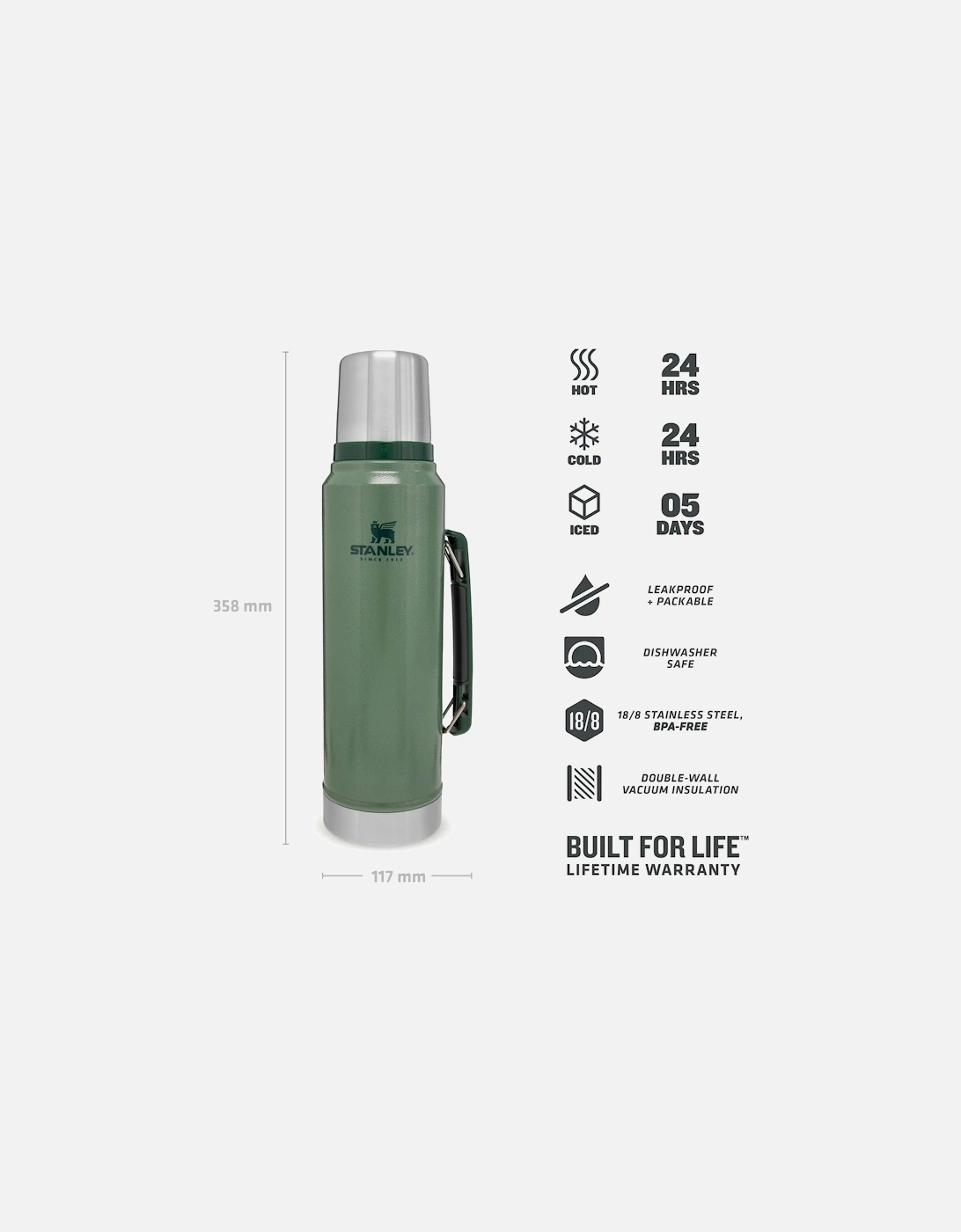 1L Classic Legendary Thermal Cold Water Bottle