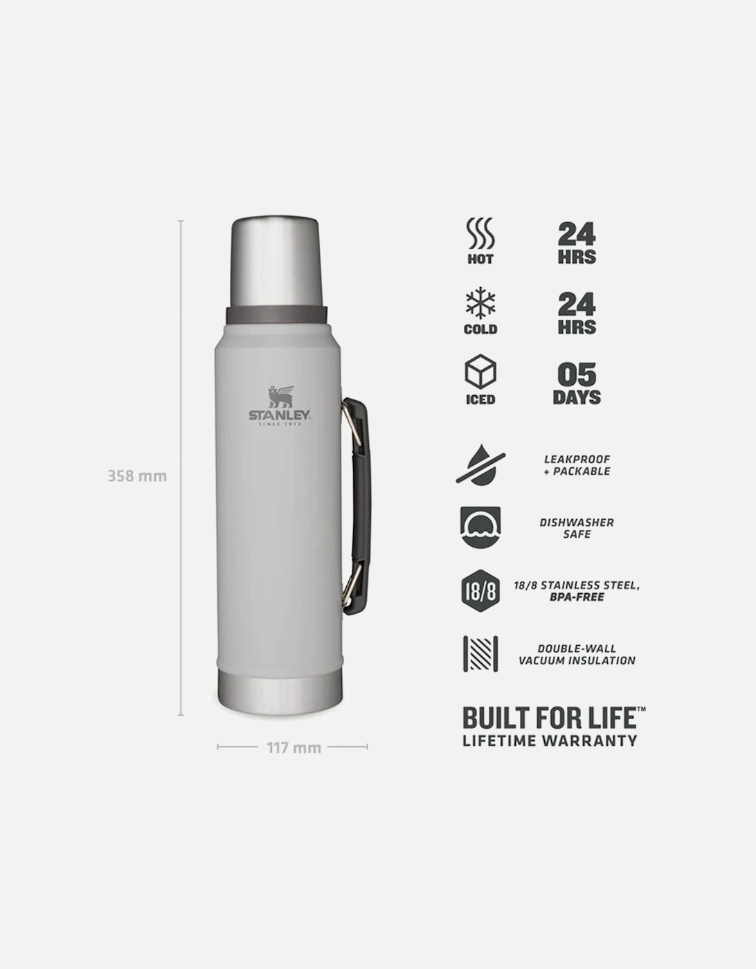 1L Classic Legendary Thermal Cold Water Bottle