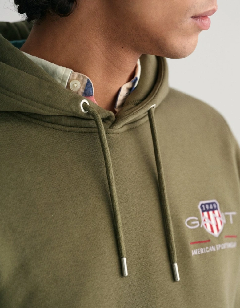 Mens Regular Fit Medium Archive Shield Pullover Hoodie