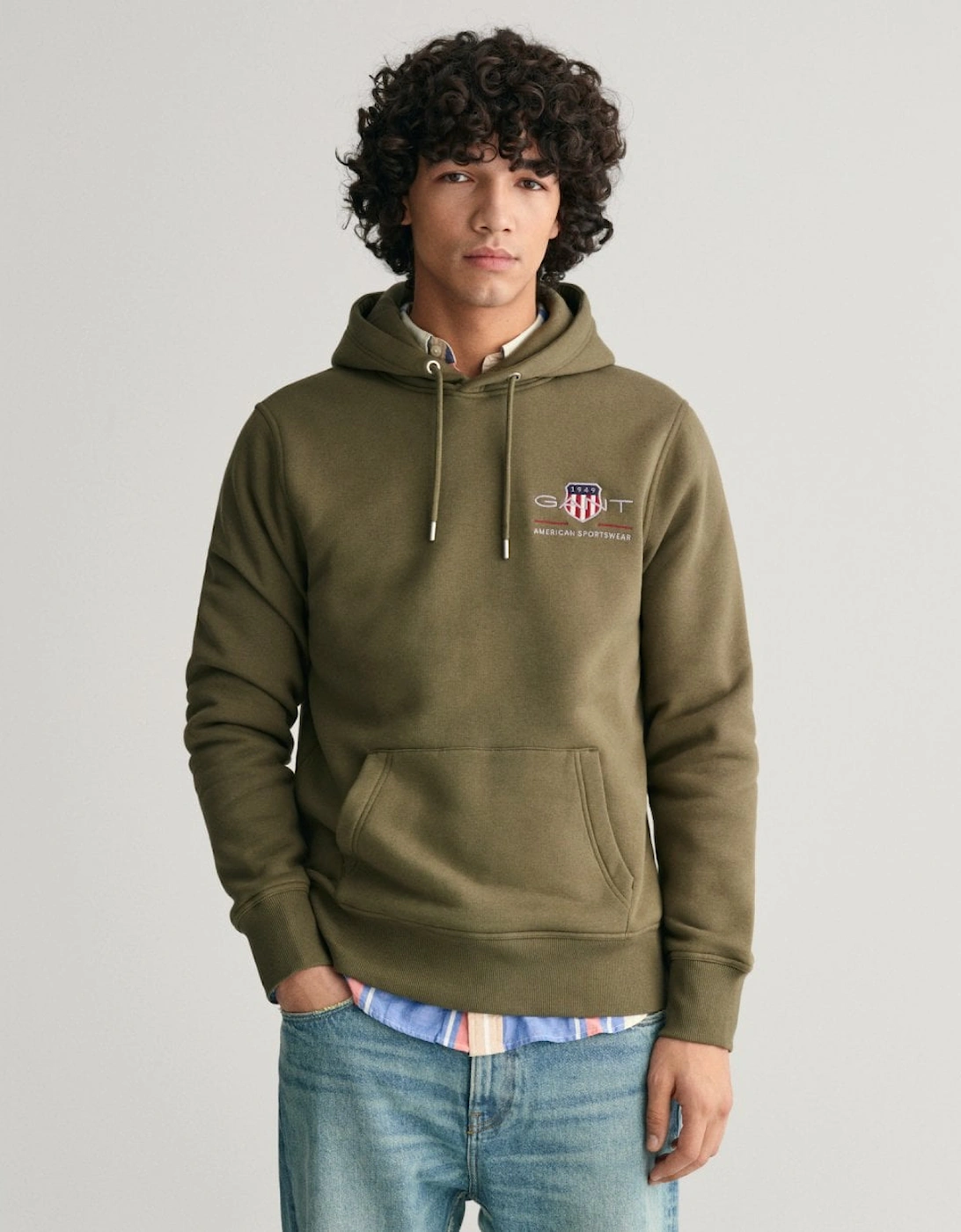 Mens Regular Fit Medium Archive Shield Pullover Hoodie, 5 of 4